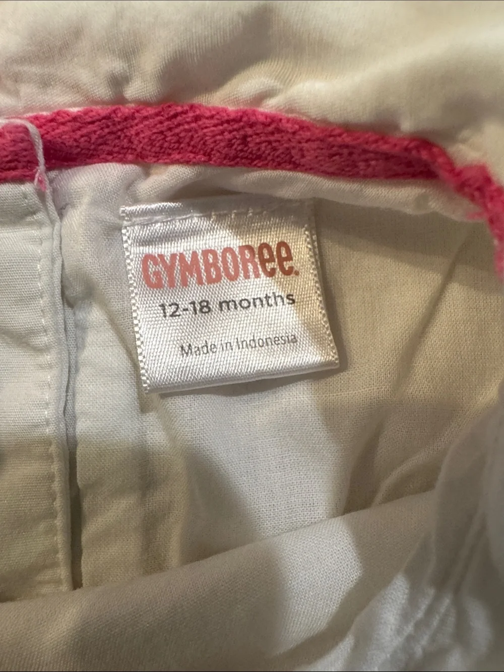 Gymboree White Peplum Top with Pink and Red Floral Trim